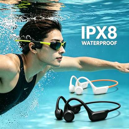 Swimming waterproof Open Ear Bone Conduction Headphones Wireless & Waterproof IPX5 sports ear phones bluetooth 6.0 MP3 mode