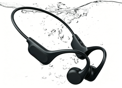 Bone Conduction Headphones IPX8 Waterproof Swimming Headphones Open Ear Headphones with MP3 Mode 8GB Bluetooth 6.0 Ear Buds Secure Fit for Running and Fitness
