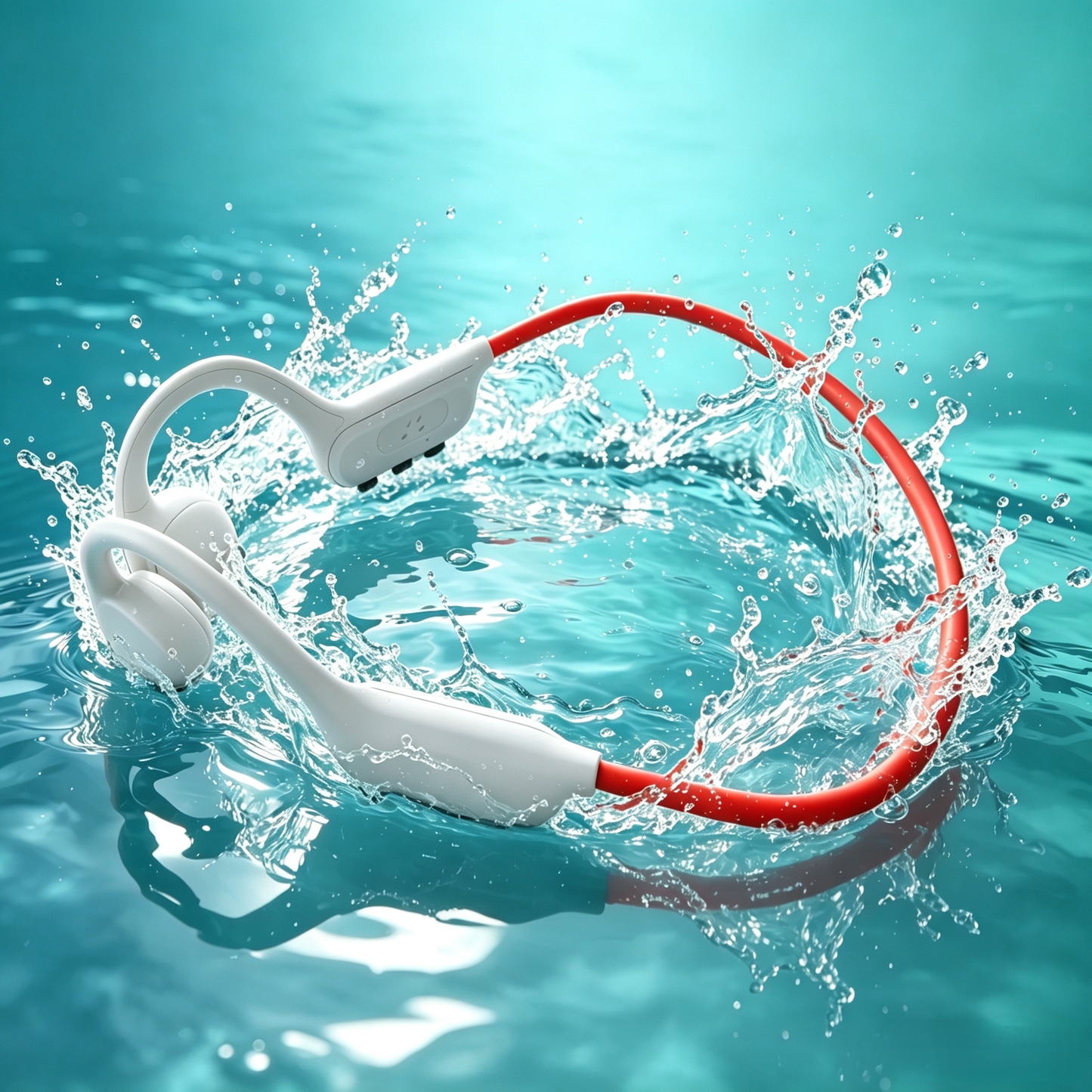 Run Plus Open-Ear Bone Conduction Headphones - IPX8 Waterproof Swimming Running Bluetooth
